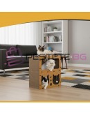 Драскалка за котки легло с играчки двуетажна къща легло